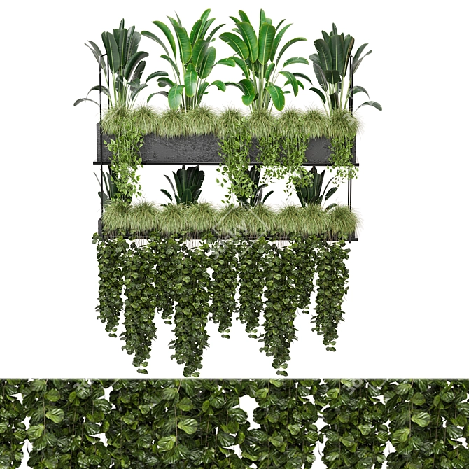 Metal Box Hanging Plants 3D model image 2