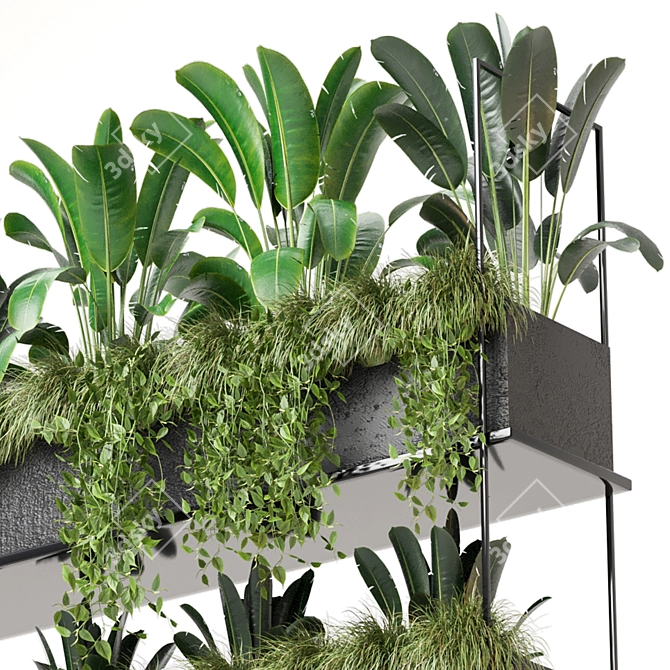 Metal Box Hanging Plants 3D model image 3