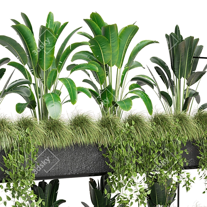 Metal Box Hanging Plants 3D model image 4