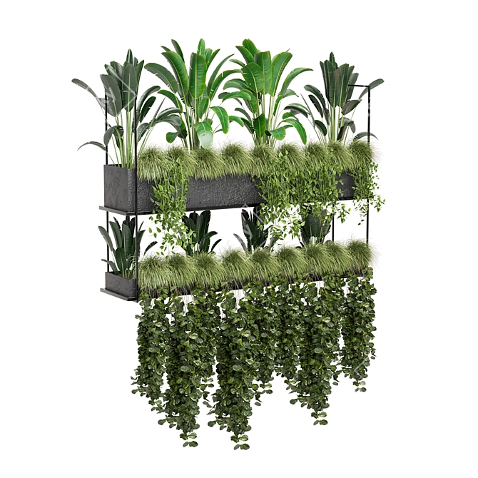 Metal Box Hanging Plants 3D model image 6