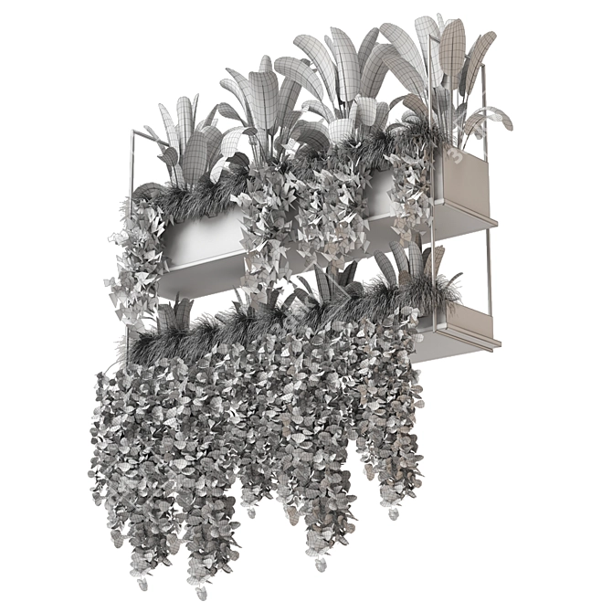 Metal Box Hanging Plants 3D model image 7