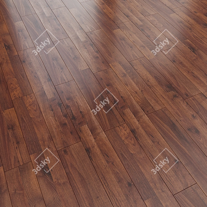 Linear Parquet Flooring: 1285mm x 192mm 3D model image 1