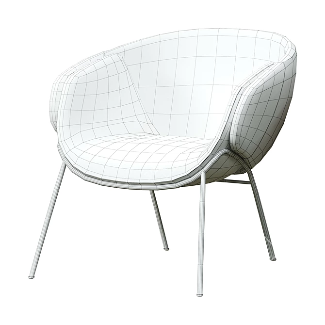 Anita Fabric Armchair - Elegant Comfort 3D model image 4