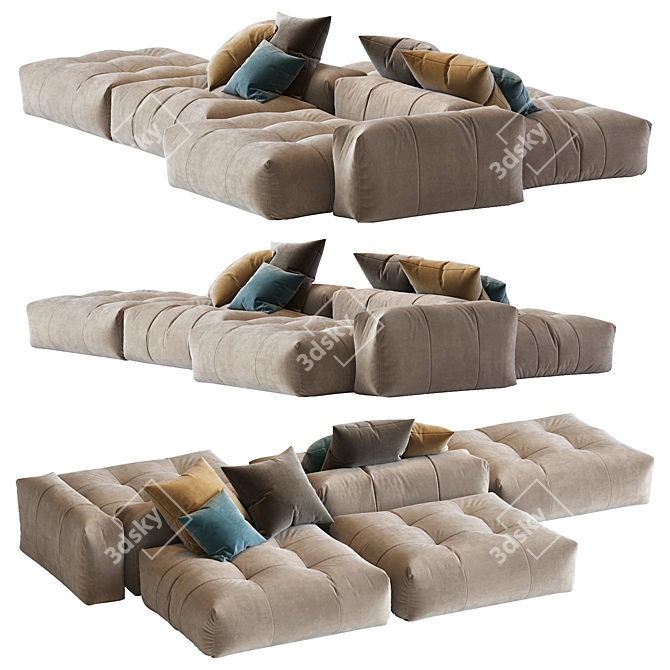 Saba N_11 Pixel: Stylish & Spacious 3D Max Sofa 3D model image 1