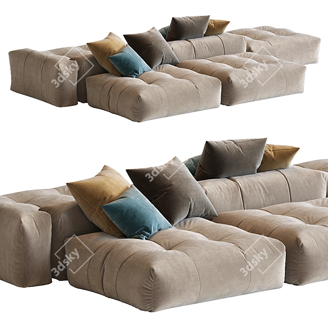 Saba N_11 Pixel: Stylish & Spacious 3D Max Sofa 3D model image 2