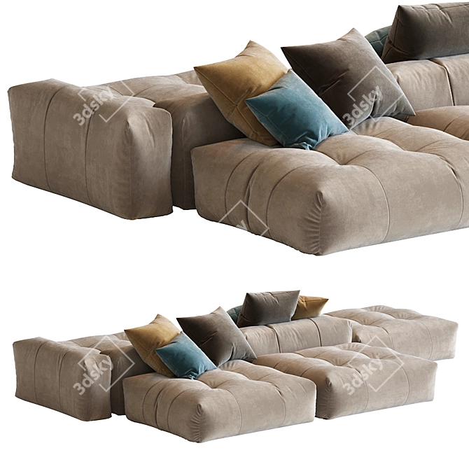 Saba N_11 Pixel: Stylish & Spacious 3D Max Sofa 3D model image 4