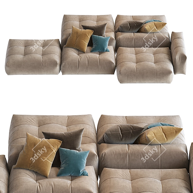 Saba N_11 Pixel: Stylish & Spacious 3D Max Sofa 3D model image 5