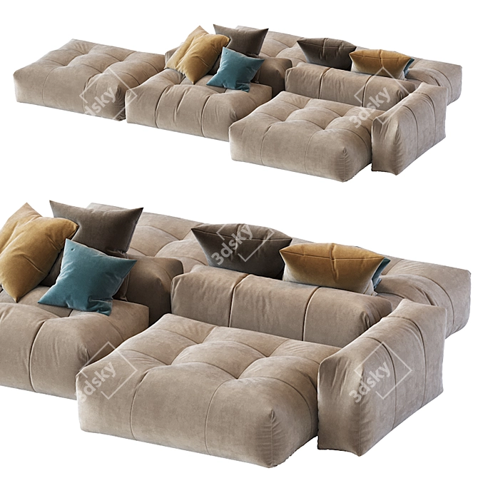 Saba N_11 Pixel: Stylish & Spacious 3D Max Sofa 3D model image 6