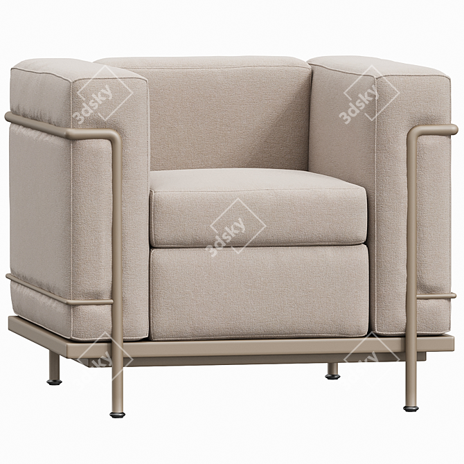 Luxurious LC2 Armchairs by Le Corbusier 3D model image 1