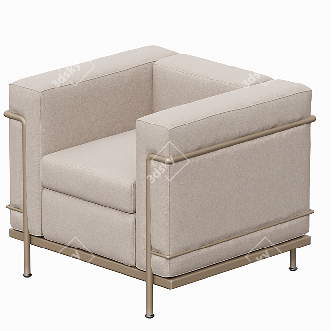 Luxurious LC2 Armchairs by Le Corbusier 3D model image 3