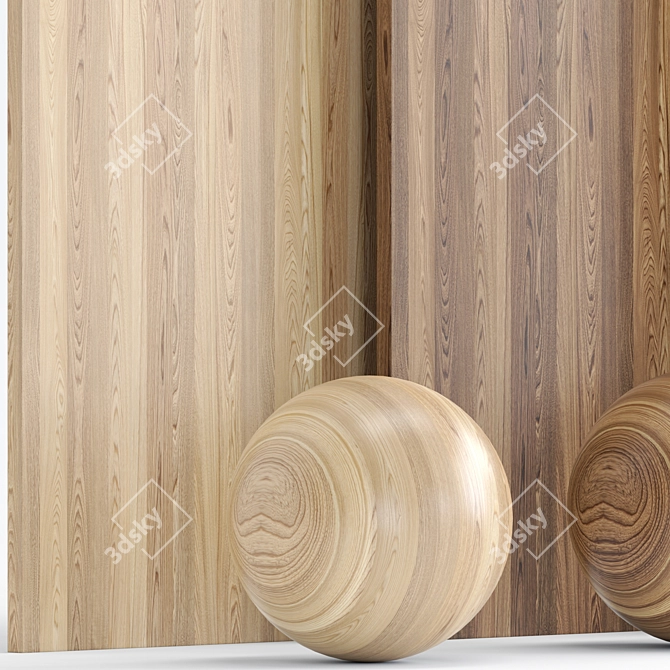 Wood 17: 3 Materials Set 3D model image 5