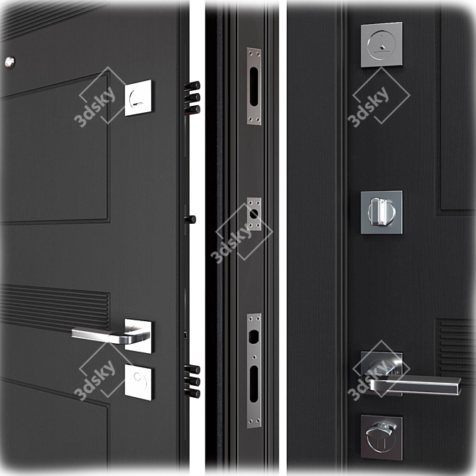 Straj Favorit Metal Entrance Door - 900 x 2050 mm 3D model image 2