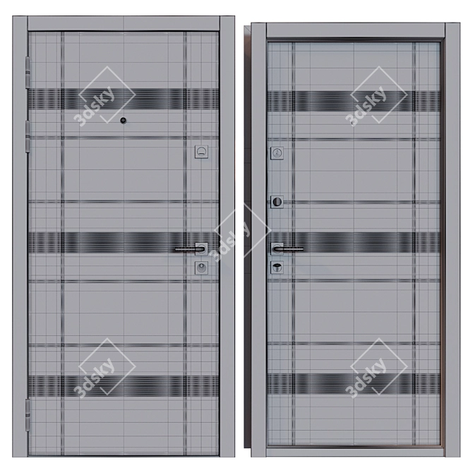 Straj Favorit Metal Entrance Door - 900 x 2050 mm 3D model image 4