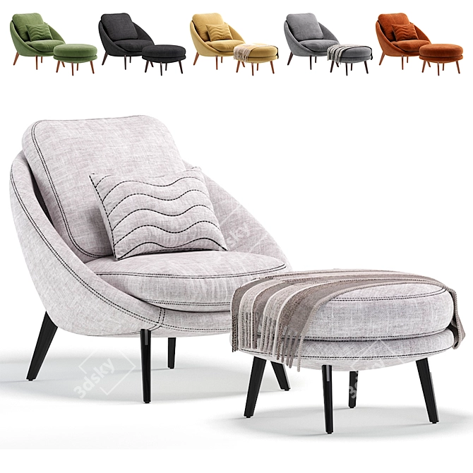 Lido by Minotti: Versatile Armchair in 6 Colors 3D model image 1