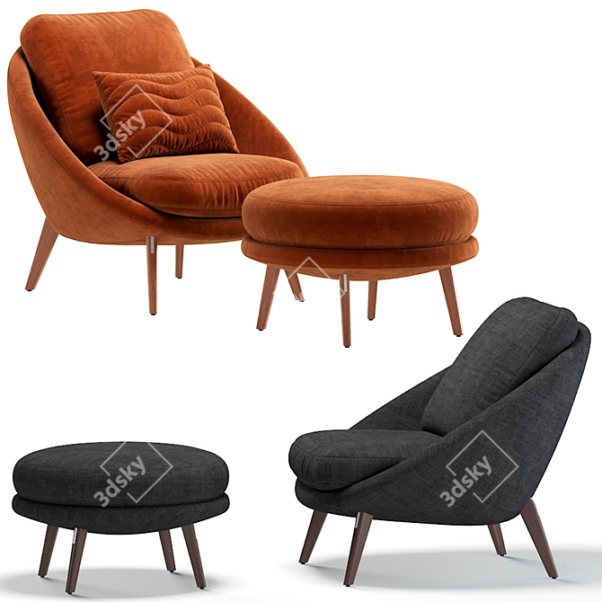 Lido by Minotti: Versatile Armchair in 6 Colors 3D model image 3