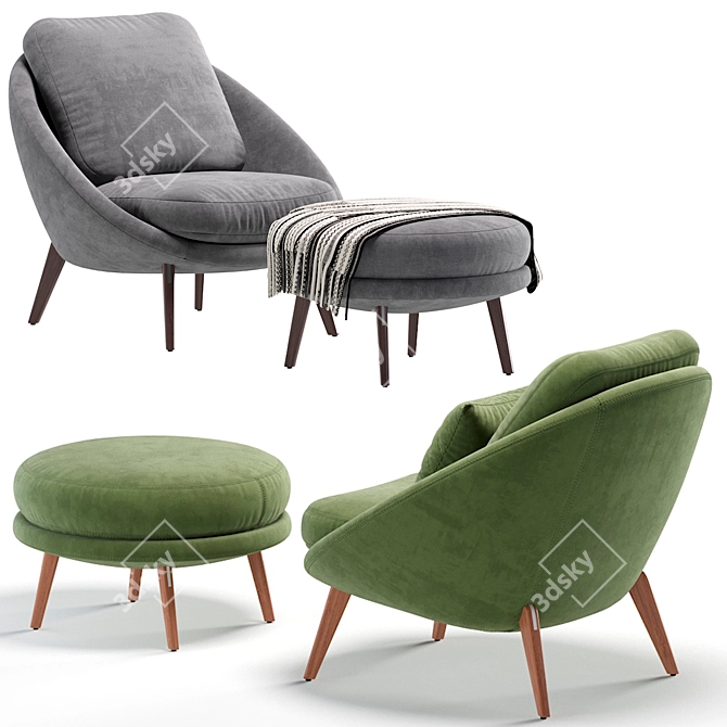 Lido by Minotti: Versatile Armchair in 6 Colors 3D model image 5