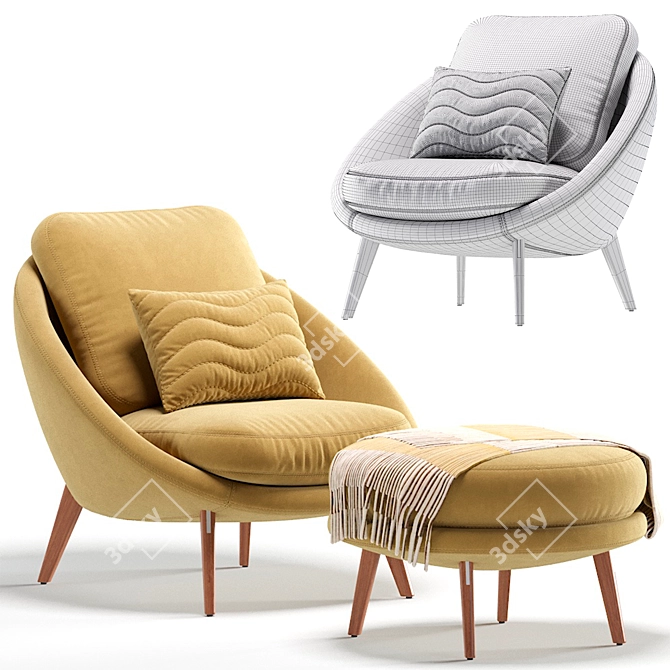 Lido by Minotti: Versatile Armchair in 6 Colors 3D model image 7