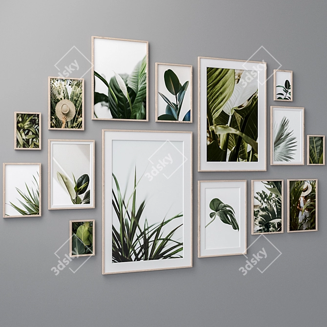  4-in-1 Wall Art Set: Downloadable 3D Models with Multiple Frame Color Options 3D model image 3