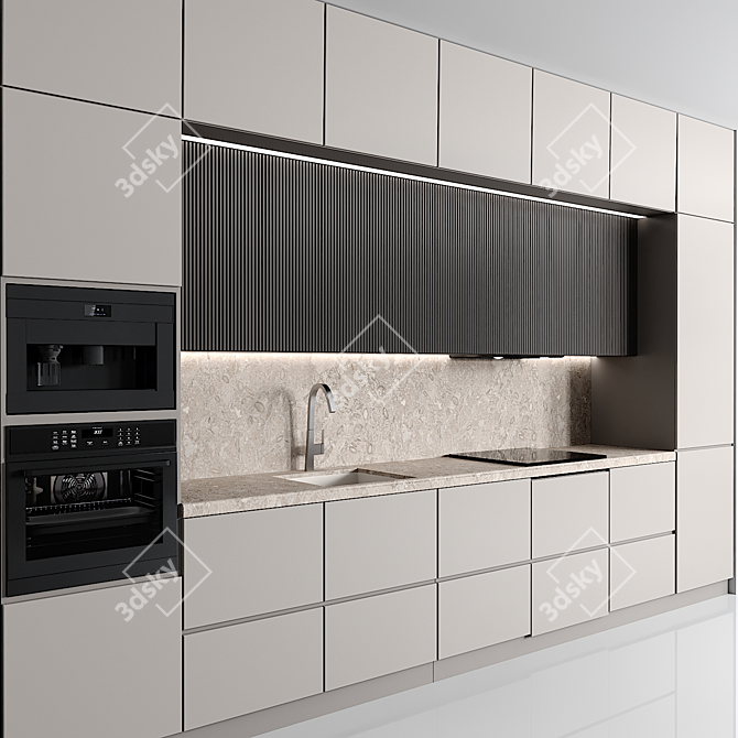 Modern Kitchen Design 3D Model 3D model image 2