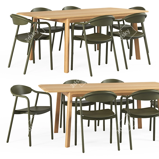 Modern Keeps 77 Table Set 3D model image 1
