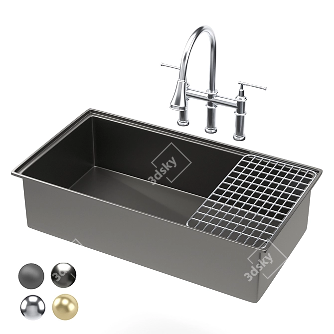 KRAUS KFR4 Farmhouse Sink 3D model image 1