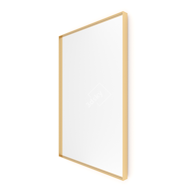 Sleek Aluminum Frame Mirror with Illumination 3D model image 1