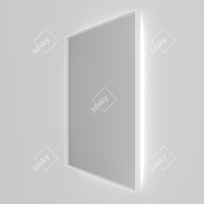 Sleek Aluminum Frame Mirror with Illumination 3D model image 4