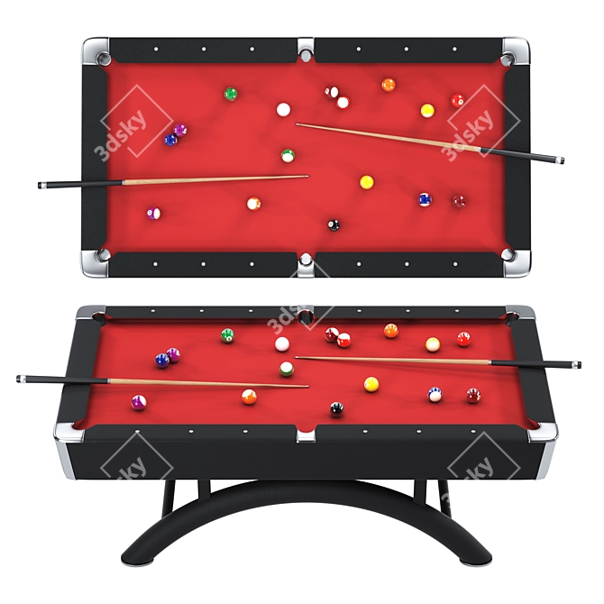 Sleek Pool Table Design 3D model image 1