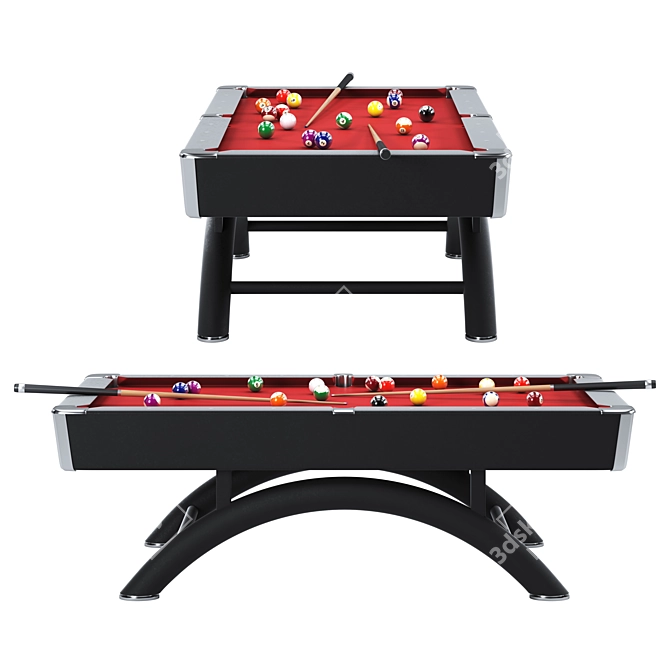 Sleek Pool Table Design 3D model image 2