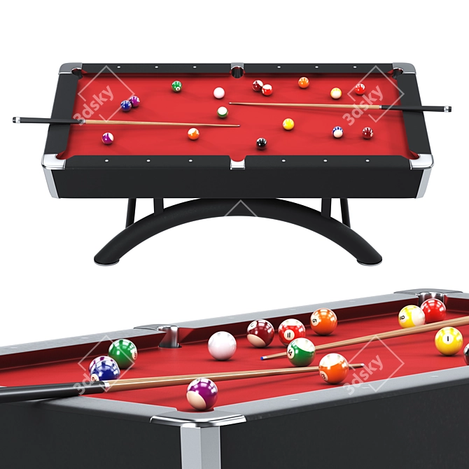 Sleek Pool Table Design 3D model image 3