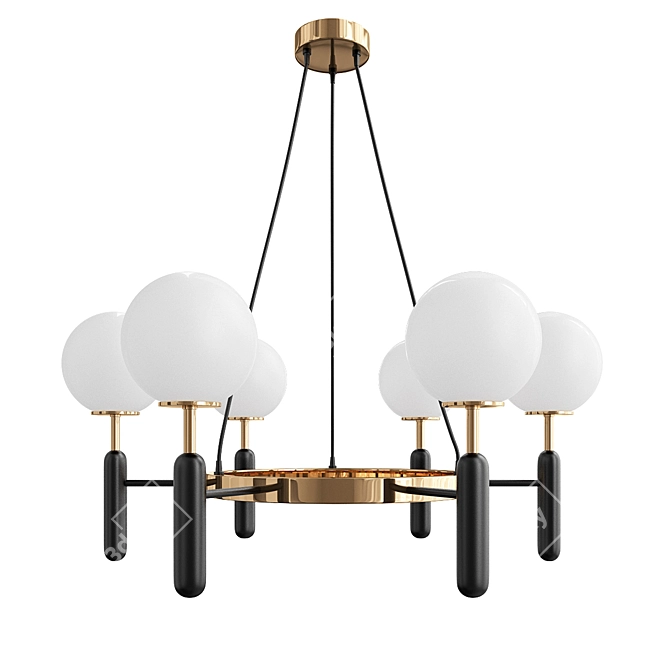 Bronze Pendant Chandelier: Elvan 3D model image 1