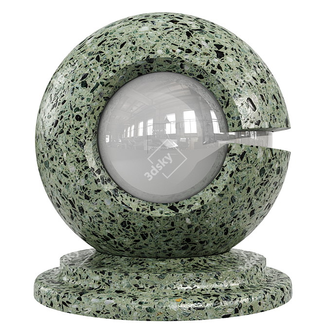 Italian Marble Terrazzo: Seamless PBR Material 3D model image 3