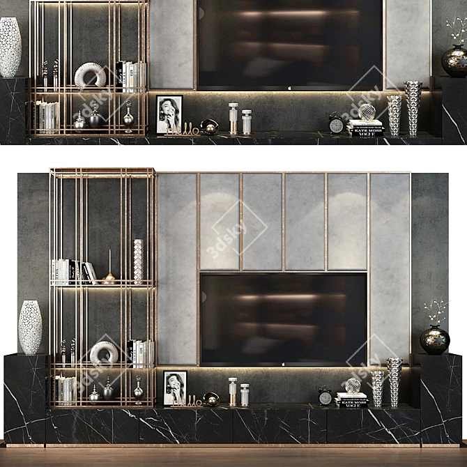 Versatile TV Shelf - Modern Living Room Decor 3D model image 1