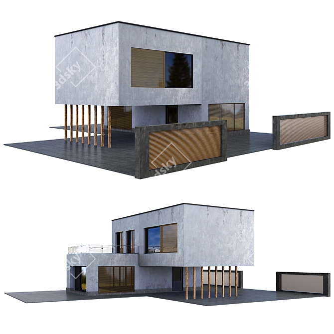 Modern Villa Model 3D model image 1