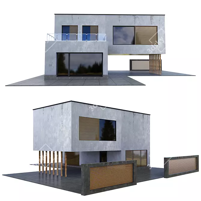 Modern Villa Model 3D model image 3