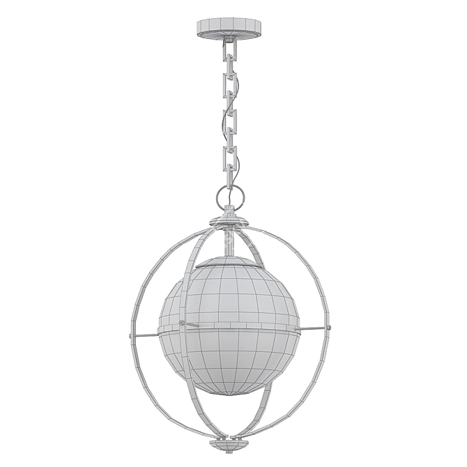 Elegant Brass Pendant Lighting 3D model image 2