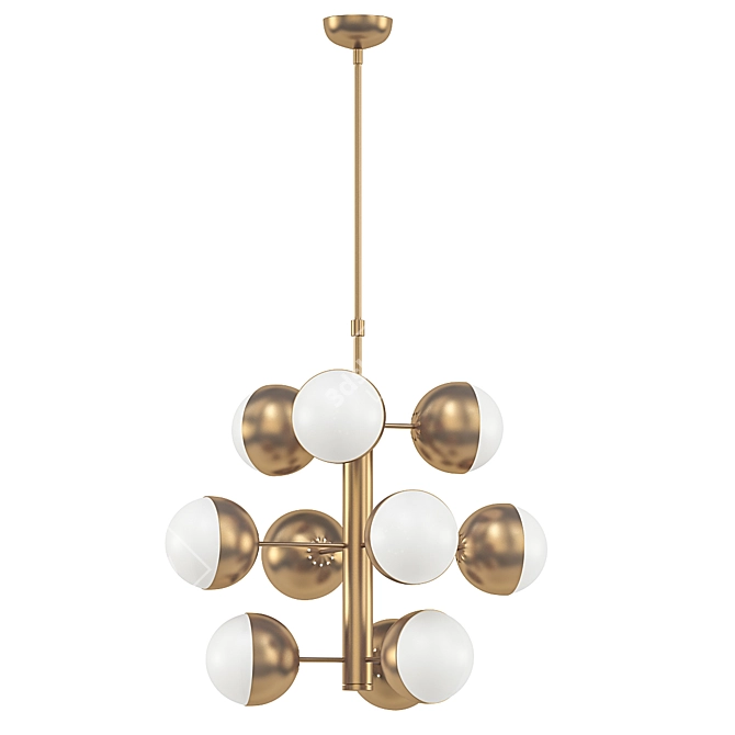 Mid Century Stilnovo Globe Chandelier 3D model image 1