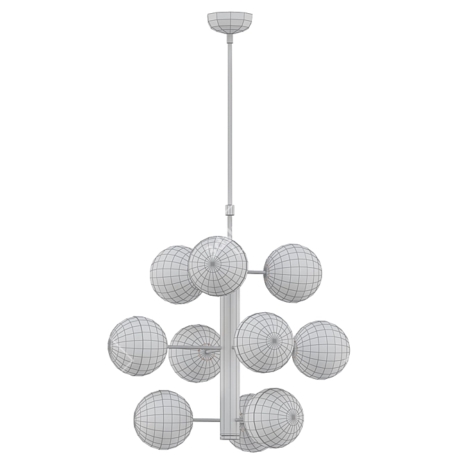 Mid Century Stilnovo Globe Chandelier 3D model image 2