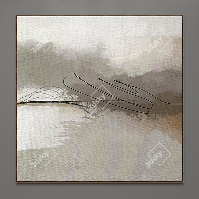 Abstract Plaster Square Frames 3D model image 2