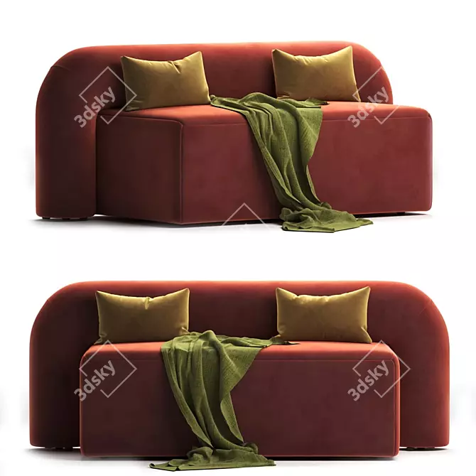 Artu Moss Sofa: Modern, Stylish & Comfortable 3D model image 1