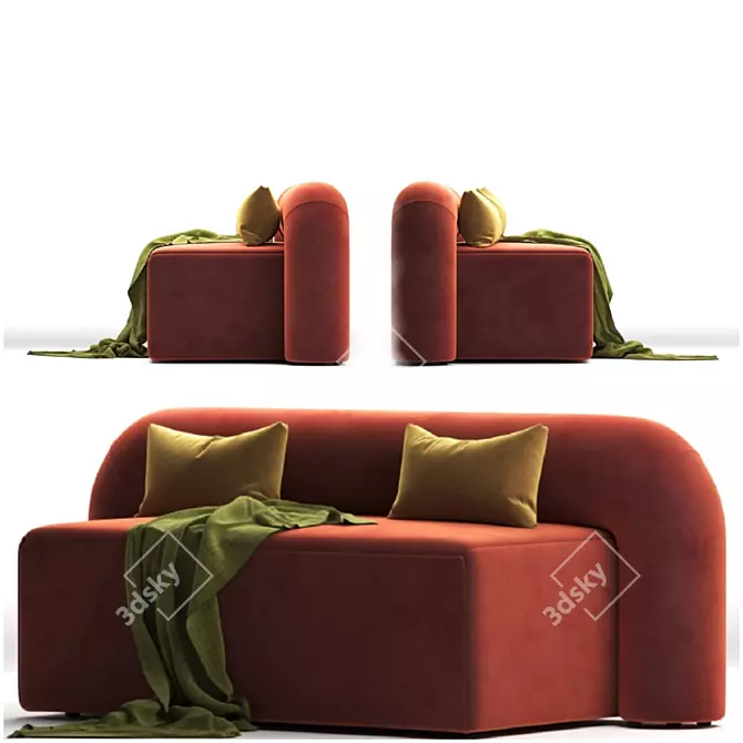 Artu Moss Sofa: Modern, Stylish & Comfortable 3D model image 2