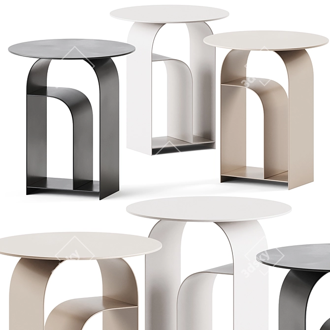 Sleek and Stylish Arcside Side Table 3D model image 1