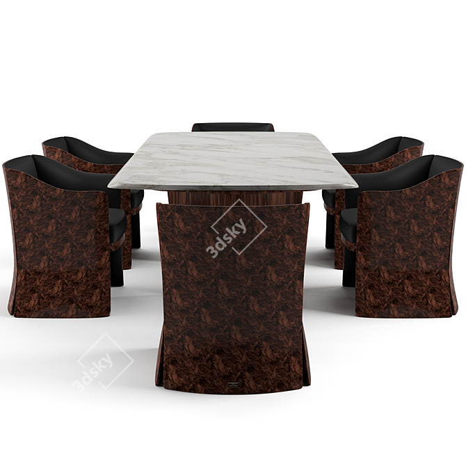 Bentley Home Dinning Set: Newent Chair & Aldford Table 3D model image 2