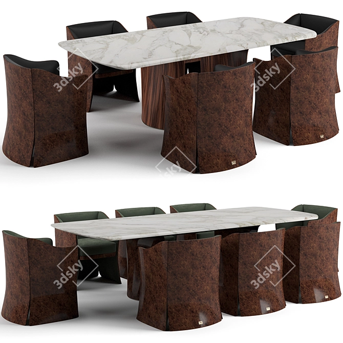 Bentley Home Dinning Set: Newent Chair & Aldford Table 3D model image 8