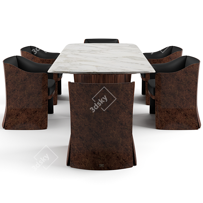 Bentley Home Dinning Set: Newent Chair & Aldford Table 3D model image 9