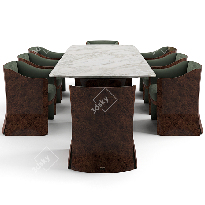 Bentley Home Dinning Set: Newent Chair & Aldford Table 3D model image 10