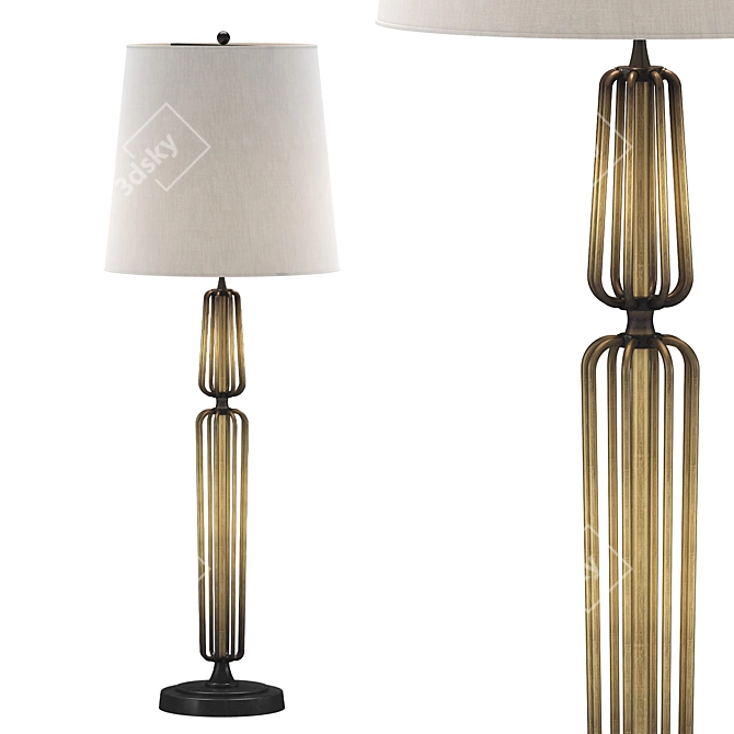 Elegant Milo Buffet Lamp: Thomas O'Brien Design 3D model image 3