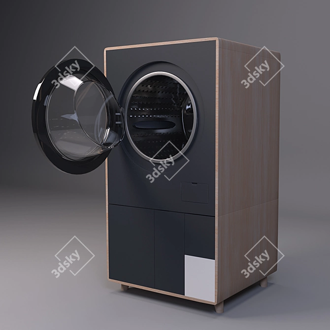 Wooden Laundry Sorter: Efficient and Eco-Friendly 3D model image 3