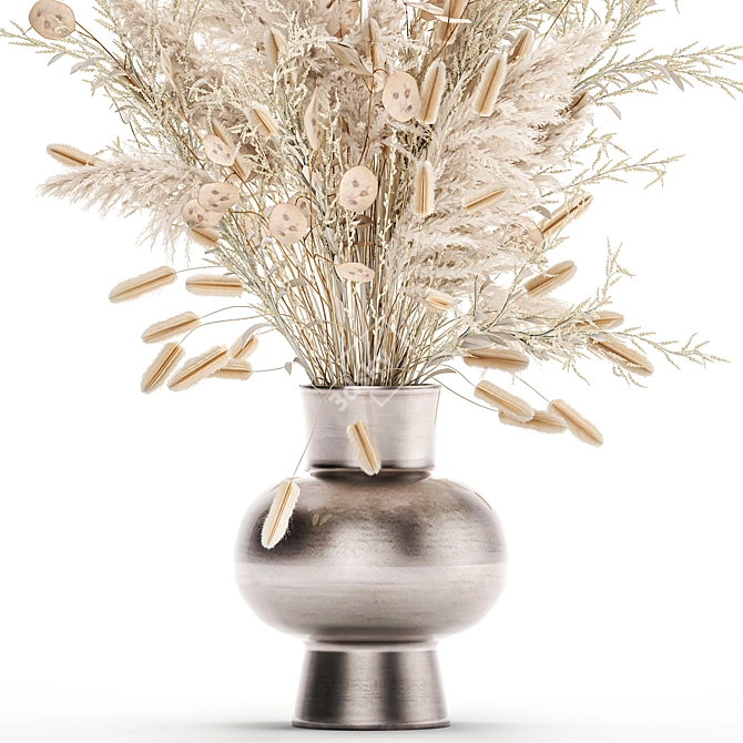 Elegant White Reed Floral Arrangement 3D model image 4