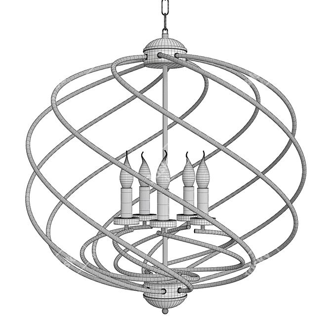 Eurosvet Sorrel Hanging Loft Chandelier 3D model image 2